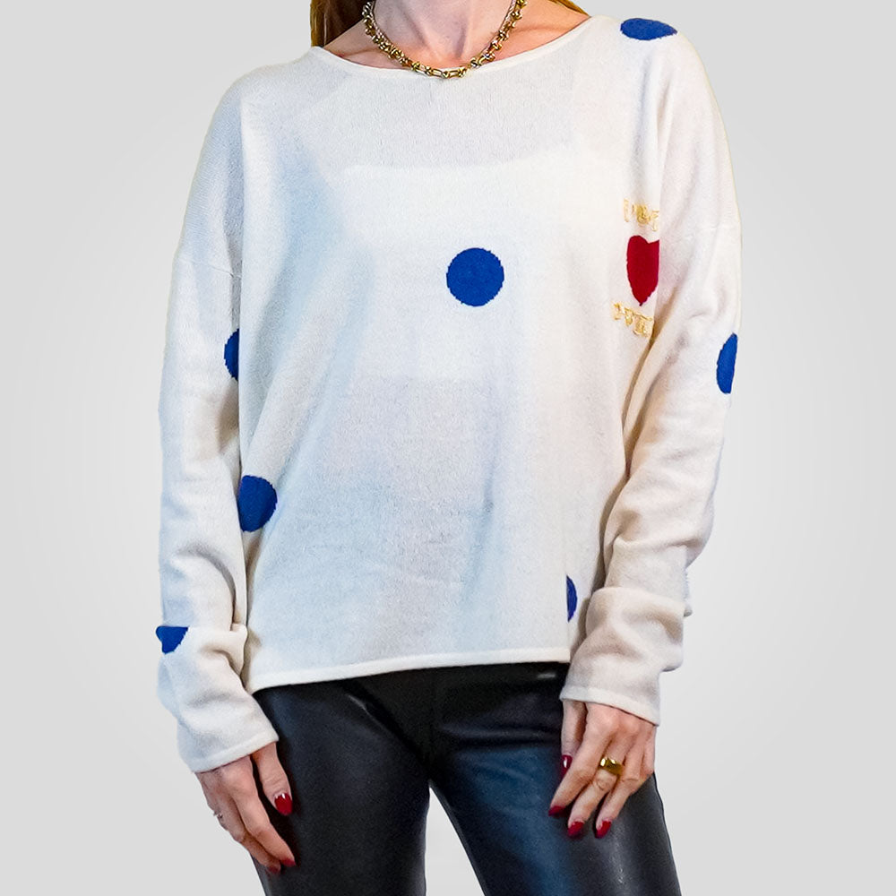 Kaschmir Pullover mit Polka-Dot-Muster/ Winter Collection