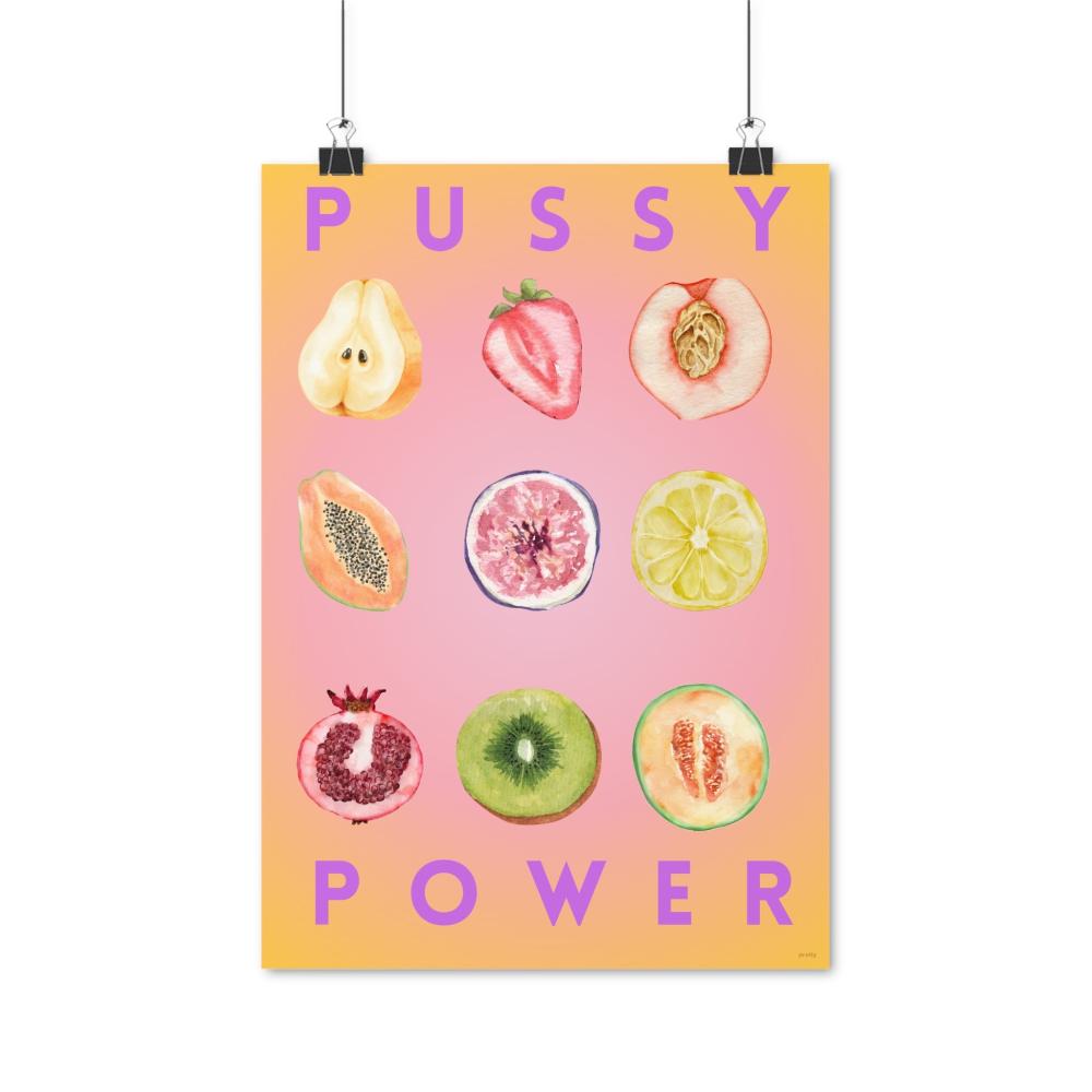 "Pussy Power" – Statement-Poster für Empowerment und Selbstbewusstsein (A1 Größe)