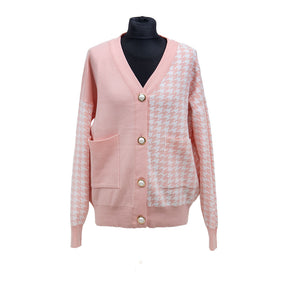 preity Female first Botique Cardigan Hahnentritt Rosa Weiss