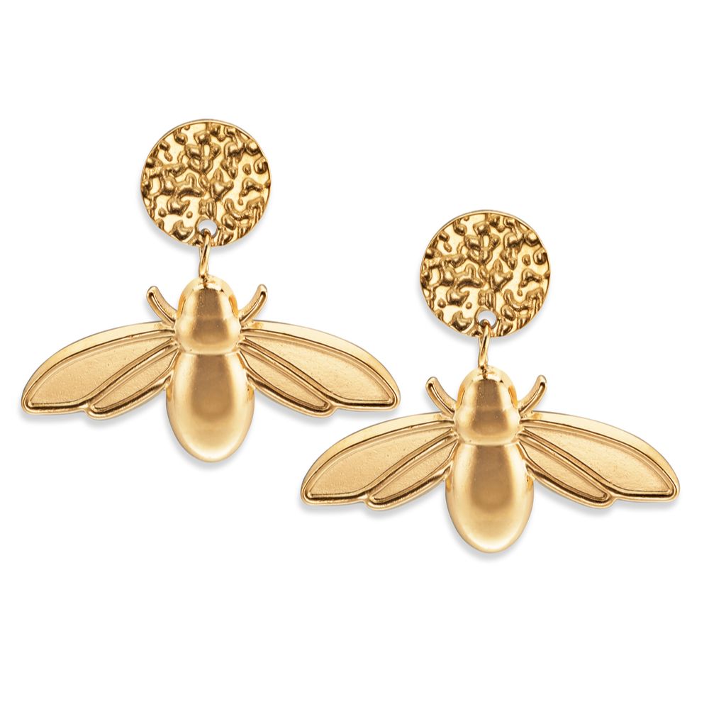 preity Female first Botique bee graced Ohrstecker gold Hummeldesign